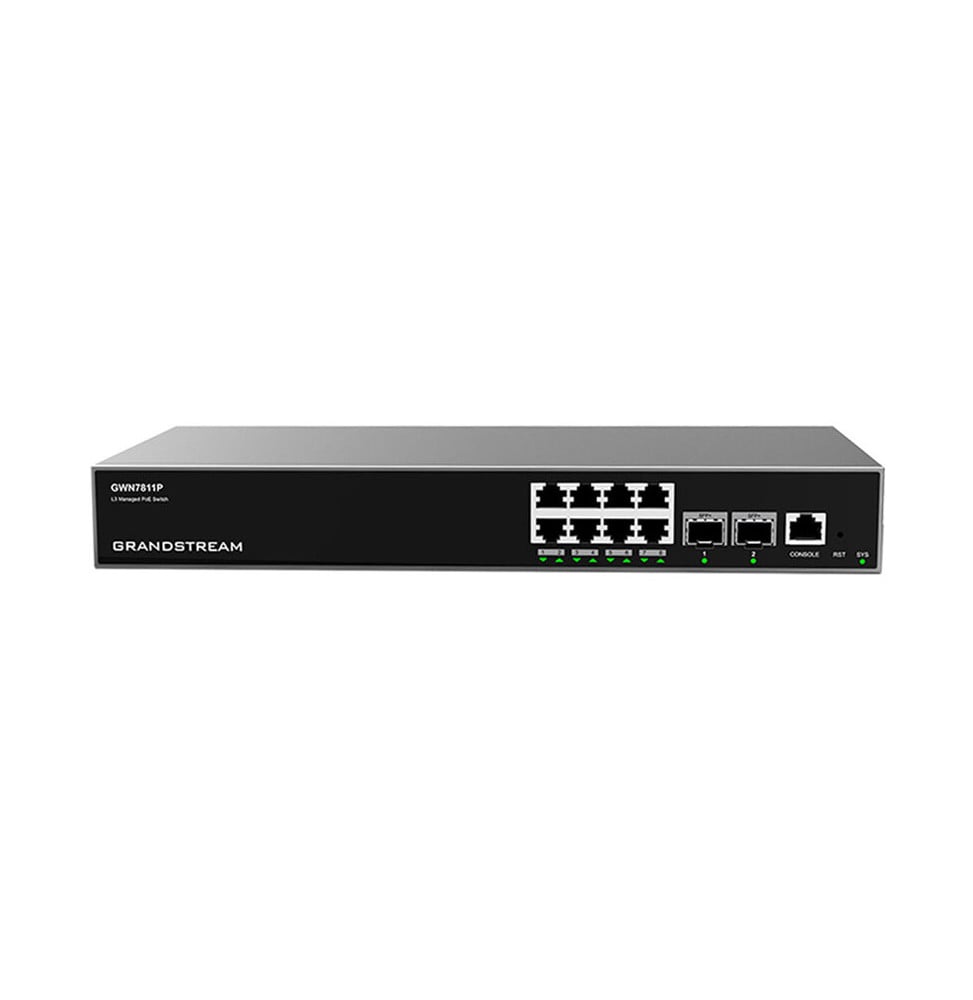 switch-administrable-niveau-3-grandstream-gwn7811p-8-ports-poe-gigabit-2-ports-sfp
