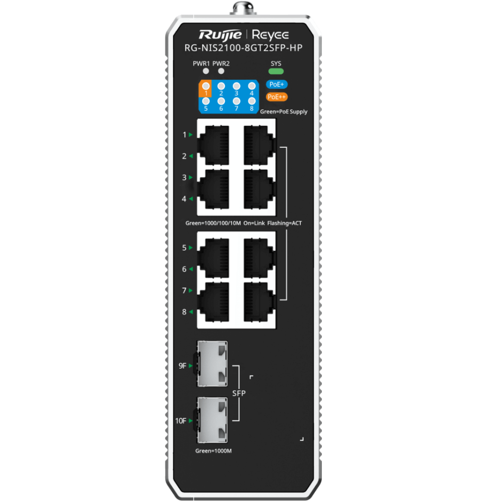 switch-industriel-l2-gere-dans-le-cloud-reyee-nis2100-8gt2sfp-hp-10-ports-1-port-poe-7-ports-poe-2-ports-uplink-sfp